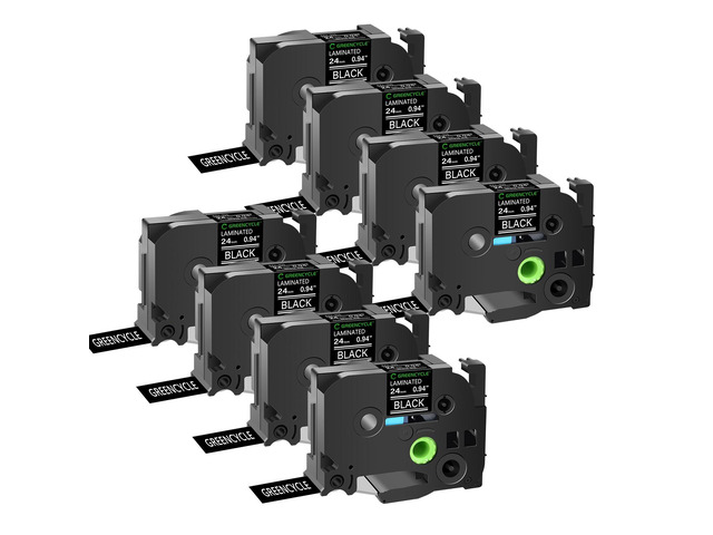 GREENCYCLE TZe-355 24mm 0.94 Laminated Black Tape Compatible for Brother P-Touch