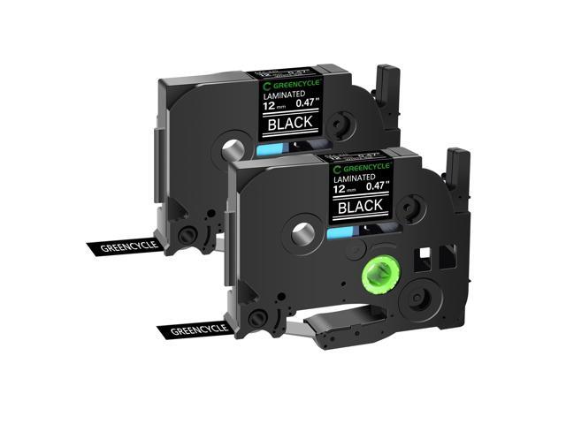 GREENCYCLE TZe-335 12mm 0.47 Laminated Black Tape Compatible for Brother P-Touch White on Black TZ-335 TZe335 1/2 inch TZe TZ Tape for Ptouch...