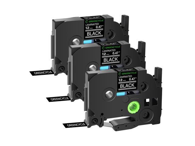 GREENCYCLE TZe-335 12mm 0.47 Laminated Black Tape Compatible for Brother P-Touch White on Black TZ-335 TZe335 1/2 inch TZe TZ Tape for Ptouch...