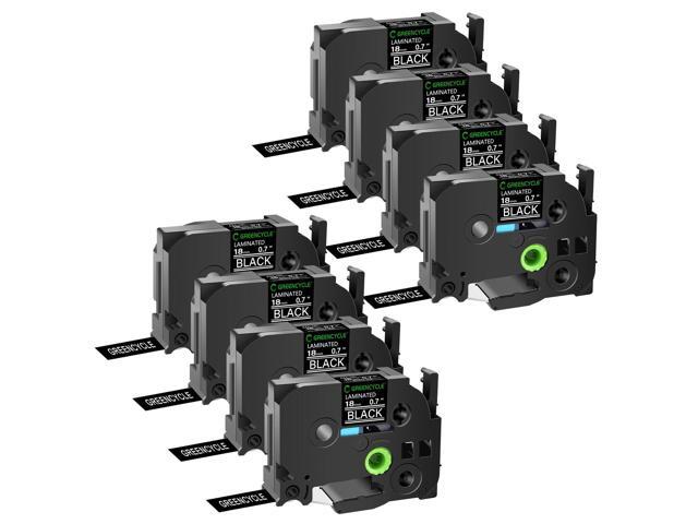 GREENCYCLE TZe-345 18mm 0.7 Laminated Black Tape Compatible for Brother P-Touch White on Black TZ-345 TZe345 3/4 inch TZe TZ Tape for Ptouch PTD410...