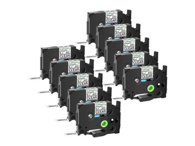 GREENCYCLE TZe-111 6mm 0.23 Laminated Clear Tape Compatible for Brother P-Touch Black on Clear TZ-111 TZe111 1/4 inch TZe TZ Tape for Ptouch...