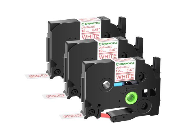 GREENCYCLE TZe-232 12mm 0.47 Laminated White Tape Compatible for Brother P-Touch Red on White TZ-232 TZe232 1/2 inch TZe TZ Tape for Ptouch PT-D210...