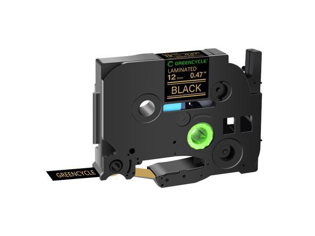 GREENCYCLE TZe-334 12mm 0.47 Laminated Black Tape Compatible for Brother P-Touch Gold on Black TZ-334 TZe334 1/2 inch TZe TZ Tape for Ptouch...