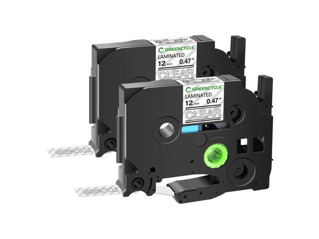 GREENCYCLE TZe-135 12mm 0.47 Laminated Clear Tape Compatible for Brother P-Touch White on Clear TZ-135 TZe135 1/2 inch TZe TZ Tape for Ptouch...