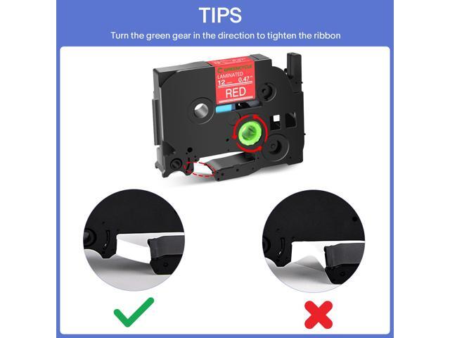 GREENCYCLE TZe-435 12mm 0.47 Laminated Red Tape Compatible for Brother P-Touch White on Red TZ-435 TZe435 1/2 inch TZe TZ Tape for Ptouch PT-D210...