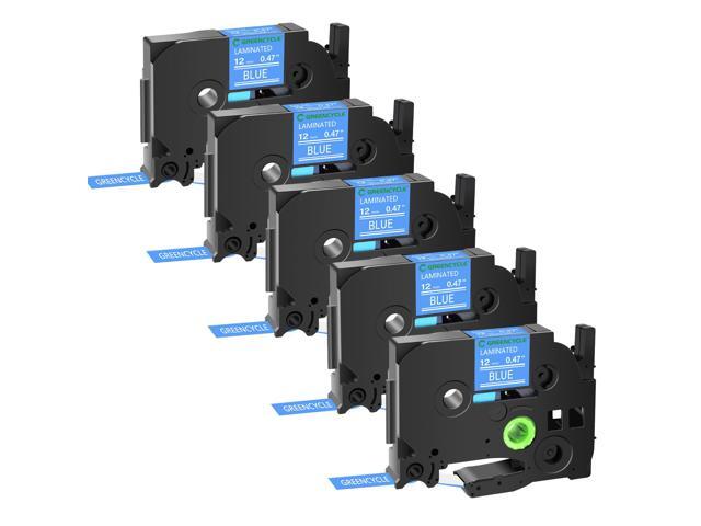 GREENCYCLE TZe-535 12mm 0.47 Laminated Blue Tape Compatible for Brother P-Touch White on Blue TZ-535 TZe535 1/2 inch TZe TZ Tape for Ptouch PT-D210...