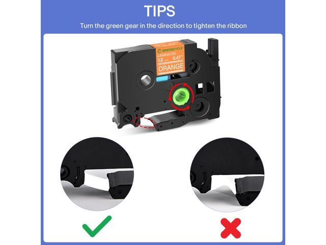 GREENCYCLE TZe-635 12mm 0.47 Laminated Orange Tape Compatible for Brother P-Touch White on Orange TZ-635 TZe635 1/2 inch TZe TZ Tape for Ptouch...
