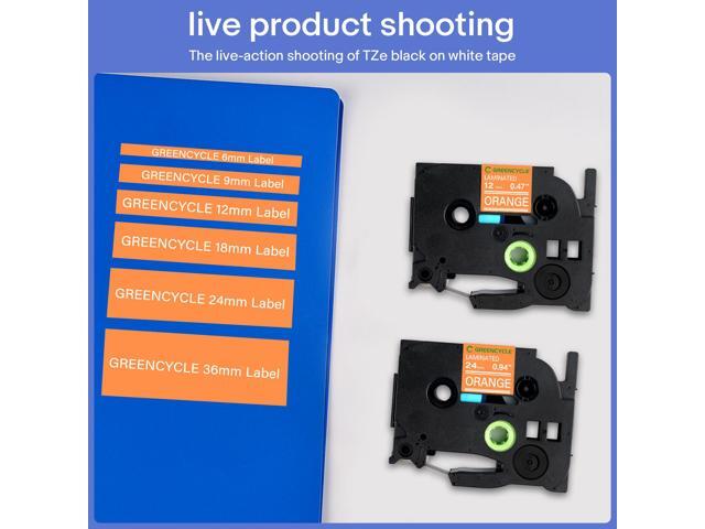 GREENCYCLE TZe-635 12mm 0.47 Laminated Orange Tape Compatible for Brother P-Touch White on Orange TZ-635 TZe635 1/2 inch TZe TZ Tape for Ptouch...