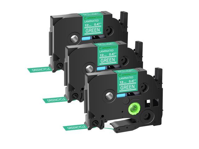 GREENCYCLE TZe-735 12mm 0.47 Laminated Green Tape Compatible for Brother P-Touch White on Green TZ-735 TZe735 1/2 inch TZe TZ Tape for Ptouch...