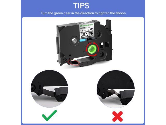 GREENCYCLE TZe-931 12mm 0.47 Laminated Silver Tape Compatible for Brother P-Touch Black on Silver TZ-931 TZe931 1/2 inch TZe TZ Tape for Ptouch...