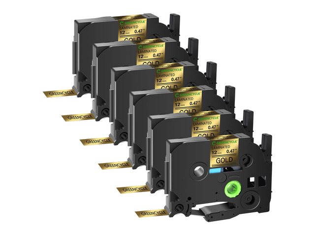 GREENCYCLE TZe-831 12mm 0.47 Laminated Gold Tape Compatible for Brother P-Touch