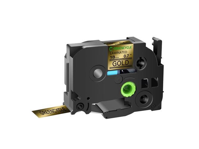 GREENCYCLE TZe-841 18mm 0.7 Laminated Gold Tape Compatible for Brother P-Touch Black on Gold TZ-841 TZe841 3/4 inch TZe TZ Tape for Ptouch PTD410...