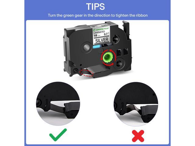GREENCYCLE TZe-941 18mm 0.7 Laminated Silver Tape Compatible for Brother P-Touch Black on Silver TZ-941 TZe941 3/4 inch TZe TZ Tape for Ptouch...