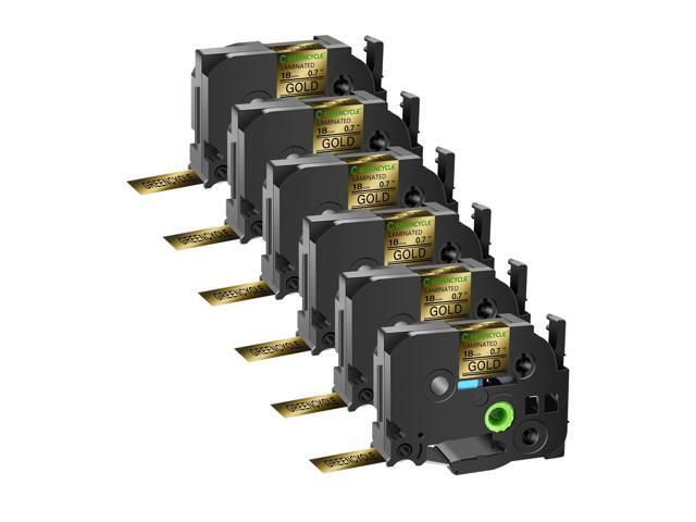 GREENCYCLE TZe-841 18mm 0.7 Laminated Gold Tape Compatible for Brother P-Touch Black on Gold TZ-841 TZe841 3/4 inch TZe TZ Tape for Ptouch PTD410...