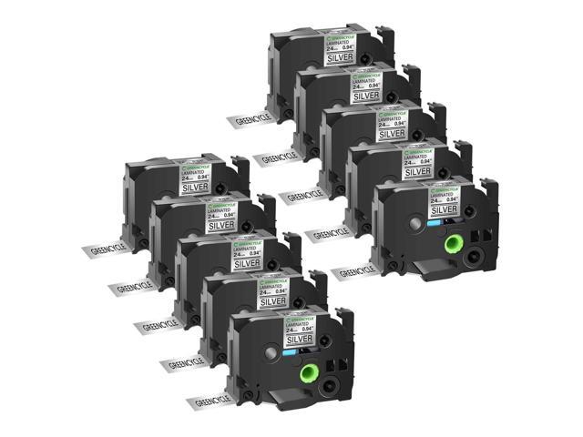 GREENCYCLE TZe-951 24mm 0.94 Laminated Silver Tape Compatible for Brother P-Touch Black on Silver TZ-951 TZe951 1 inch TZe TZ Tape for Ptouch...