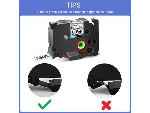 GREENCYCLE TZe-161 36mm 1.4 Laminated Clear Tape Compatible for Brother P-Touch Black on Clear TZ-161 TZe161 1-1/2 inch TZe TZ Tape for Ptouch...