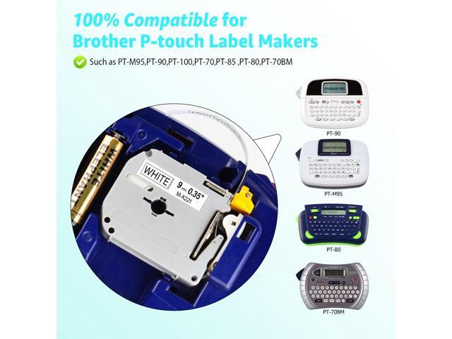 GREENCYCLE Compatible for Brother M221 M-K221 MK221 M-221 MK221s 0.35 Inch Non-Laminated Label Tape 3/8' x 26.2ft (9mm x 8m) for PT-45M PT-90...