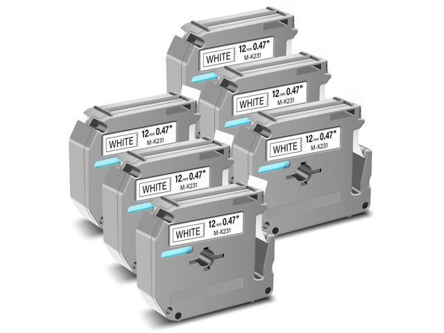 GREENCYCLE Compatible for Brother M231 M-K231 MK231 M-231 MK231s 0.47 Inch Non-Laminated Label Tape 1/2' x 26.2ft (12mm x 8m) for PT-45M PT-90...