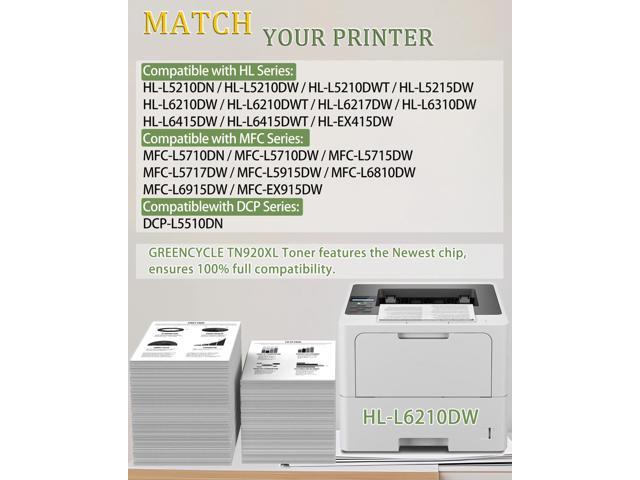 TN920XL Black Toner Cartridge & DR920 Drum Unit Compatible for Brother TN920 DR920 Drum 920 DR-920 High Yield use with HL-L6210DW HL-L5210DW...