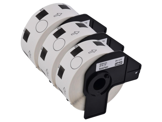 GREENCYCLE 3 Roll DK-1218 DK1218 Die-Cut Round Paper Labels Diameter 1' (0.94' D