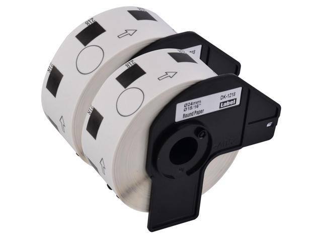 GREENCYCLE 2 Roll DK-1218 DK1218 Die-Cut Round Paper Labels Diameter 1' (0.94' Dia) Compatible for Brother QL-500, QL-570, QL-1050, 1000...