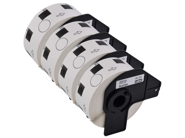 GREENCYCLE 4 Roll DK-1218 DK1218 Die-Cut Round Paper Labels Diameter 1' (0.94' D