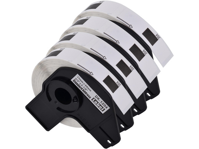 GREENCYCLE 4 Roll DK-1204 DK1204 Die-Cut Multipurpose Paper Labels 2/3' x 2-1/8'