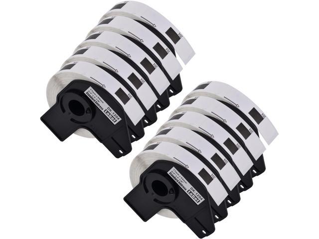 GREENCYCLE 10 Roll DK-1204 DK1204 Die-Cut Multipurpose Paper Labels 2/3' x 2-1/8' (0.66 in X 2.1 in) Compatible for Brother QL-1050 QL-1060N...