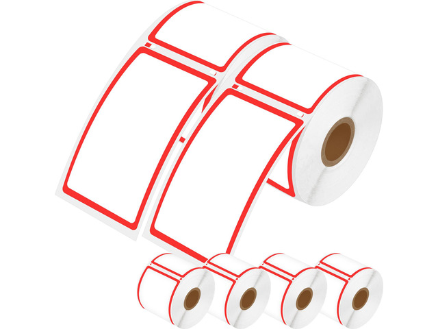 GREENCYCLE Multipurpose Shipping Labels 6 Rolls Compatible for Dymo 30344 Red Framed Direct Thermal LW Labels 2-5/16' x 4' for LabelWriter 450, 450...