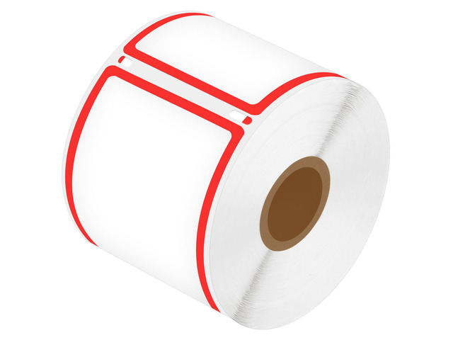 GREENCYCLE Multipurpose Shipping Labels 1 Rolls Compatible for Dymo 30344 Red Framed Direct Thermal LW Labels 2-5/16' x 4' for LabelWriter 450, 450...