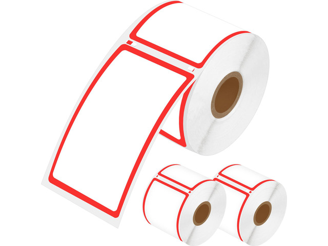 GREENCYCLE Multipurpose Shipping Labels 3 Rolls Compatible for Dymo 30344 Red Framed Direct Thermal LW Labels 2-5/16' x 4' for LabelWriter 450, 450...