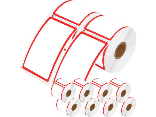 GREENCYCLE Multipurpose Shipping Labels 10 Rolls Compatible for Dymo 30344 Red Framed Direct Thermal LW Labels 2-5/16' x 4' for LabelWriter 450,...