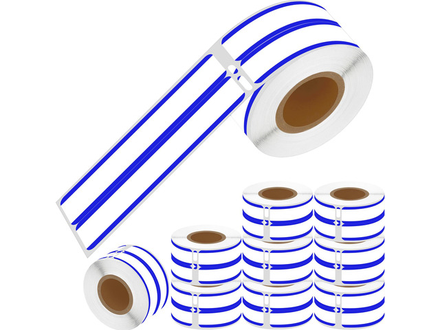 GREENCYCLE 10 Roll Compatible for Dymo LW 30275 White/Blue Stripe 2-Up File Fold