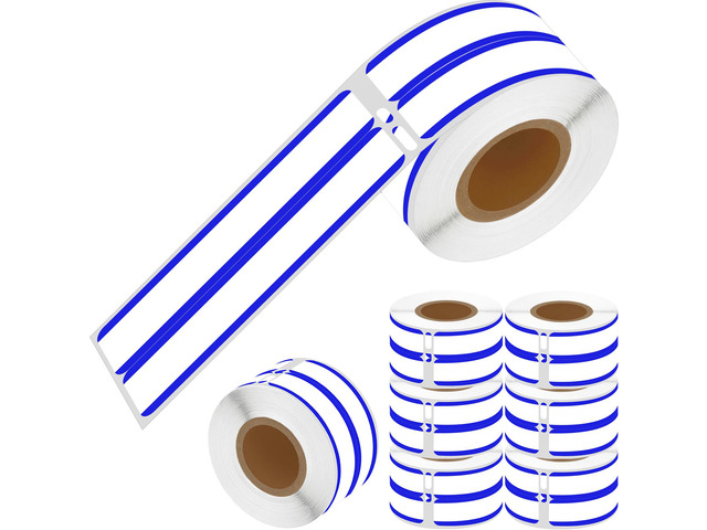GREENCYCLE 8 Roll Compatible for Dymo LW 30275 White/Blue Stripe 2-Up File Folde