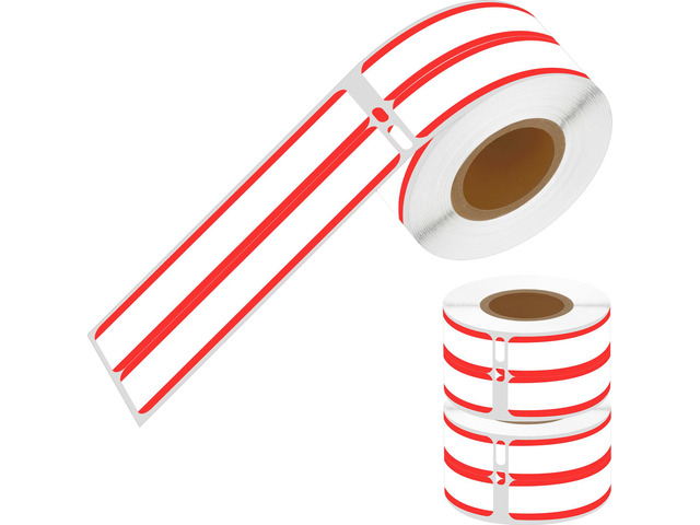 GREENCYCLE 3 Rolls Compatible for Dymo LW 30276 White w/Red Stripe 2-Up File Fol