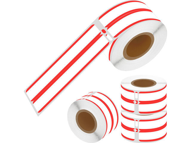 GREENCYCLE 4 Rolls Compatible for Dymo LW 30276 White w/Red Stripe 2-Up File Folder Labels 9/16' x 3-7/16' 14mm x 87mm for LabelWriter 450,450...