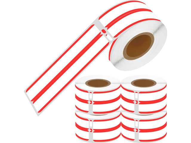 GREENCYCLE 5 Rolls Compatible for Dymo LW 30276 White w/Red Stripe 2-Up File Fol