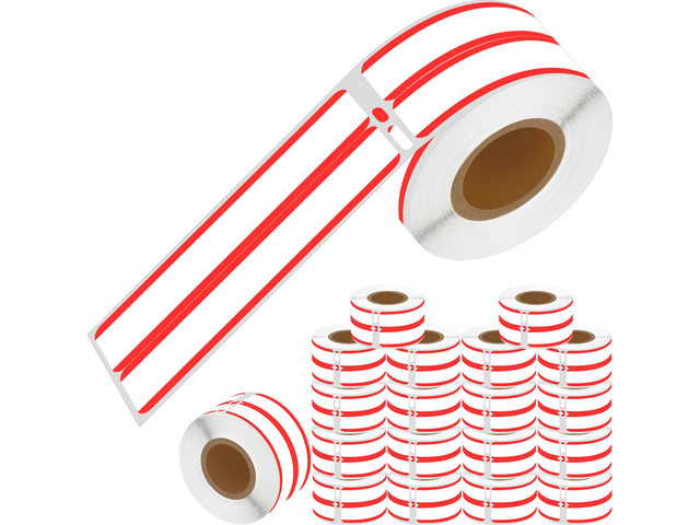 GREENCYCLE 20 Rolls Compatible for Dymo LW 30276 White w/Red Stripe 2-Up File Folder Labels 9/16' x 3-7/16' 14mm x 87mm for LabelWriter 450,450...