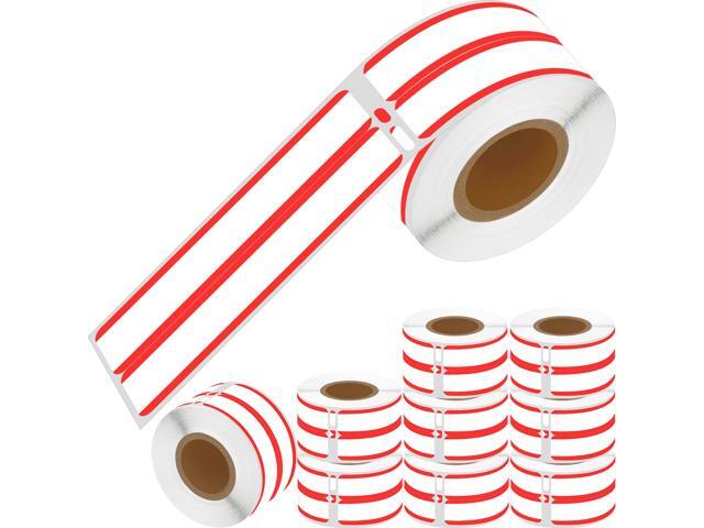 GREENCYCLE 10 Rolls Compatible for Dymo LW 30276 White w/Red Stripe 2-Up File Folder Labels 9/16' x 3-7/16' 14mm x 87mm for LabelWriter 450,450...