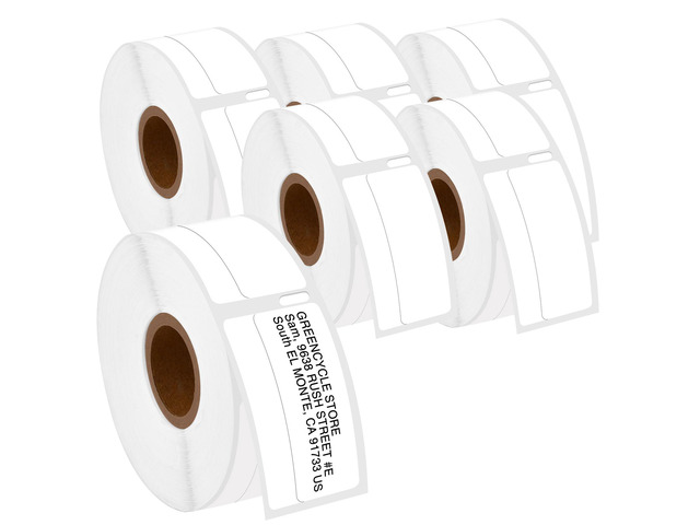 GREENCYCLE 6 Roll Compatible for Dymo 30330 White LW Return Address Labels Multi Purpose Shipping Labels 3/4' x 2' for Labelwriter 450, 4XL & Zebra...