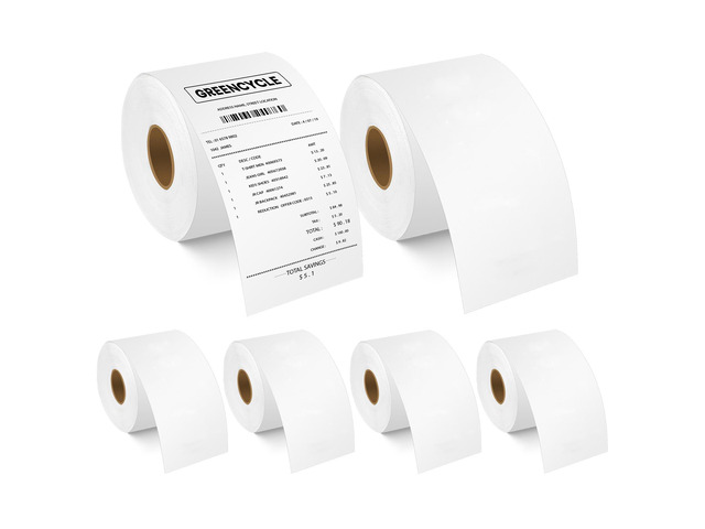 GREENCYCLE 6 Roll Replacement 30270 2-1/4'' 57mm x 249' 76m White Continuous Receipt Labels ROS Paper Direct Thermal Tape Compatible for Dymo 450...