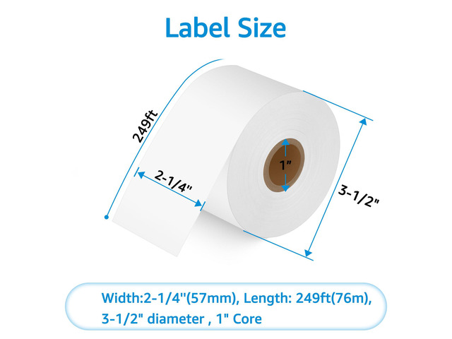 GREENCYCLE 2 Roll Replacement 30270 2-1/4'' 57mm x 249' 76m White Continuous Receipt Labels ROS Paper Direct Thermal Tape Compatible for Dymo 450...
