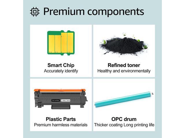 GREENCYCLE Toner Cartridge WITH CHIP Compatible for Brother TN760 TN730 use in DCP-L2550DW HL-L2350DW Printer (Black, 4 Pack)