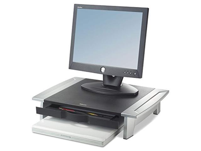 fellowes manufacturing 8031101 office suites monitor riser, 20 x 14 1/16 x 4-6 1/2, black/silver