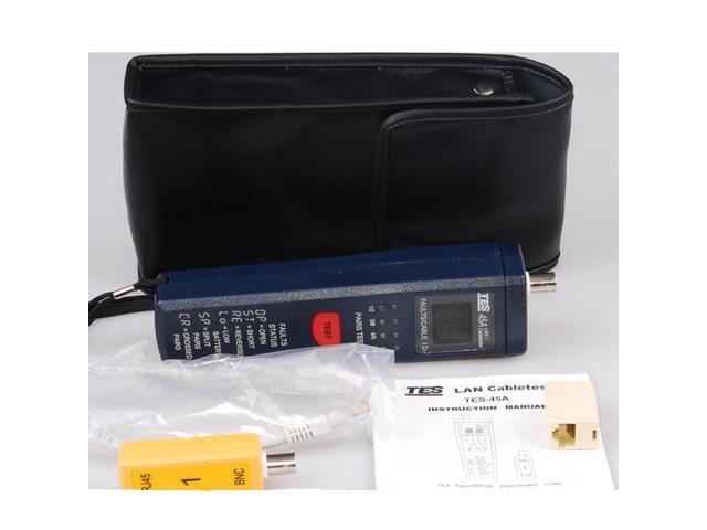 TES-45 CAT-5 Lan Cable Tester Meter Pairs Length Faults Status Leds Display