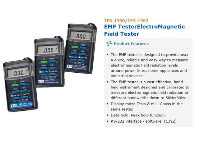 TES-1392 EMF Tester ElectroMagnetic Field Tester Peak Hold Function