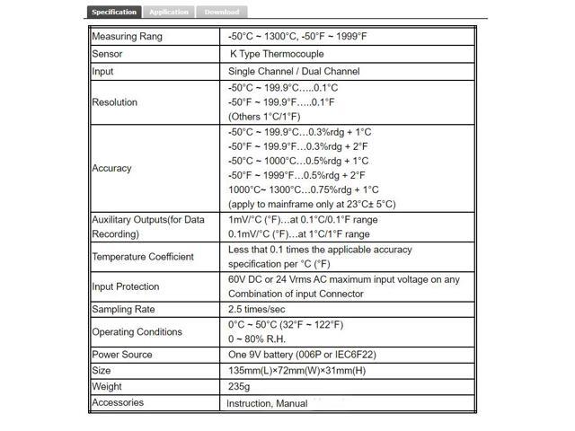 TES-1303 Type Dual Digital Industrial Thermocouple Thermometer