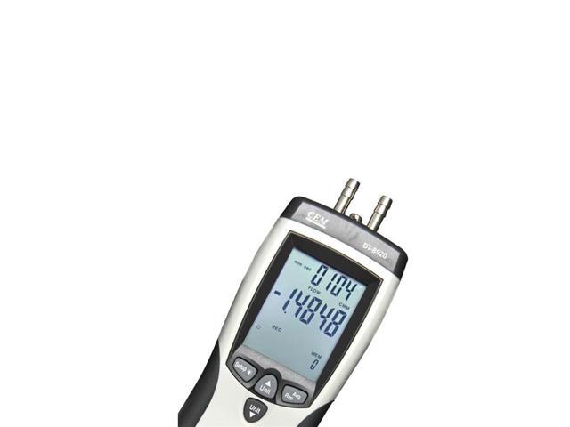 CEM DT-8920 Pressure and Flow Meters with Large Backlit LCD Display