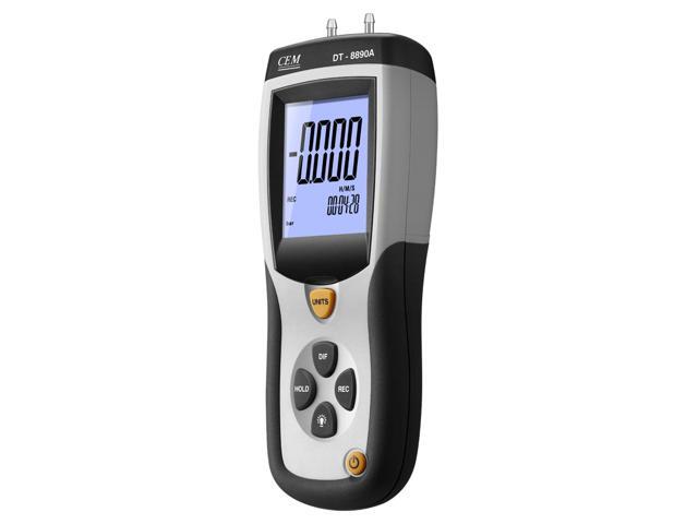 CEM DT-8890A Data Logger Differential Air Pressure Gauge Manometer Meter