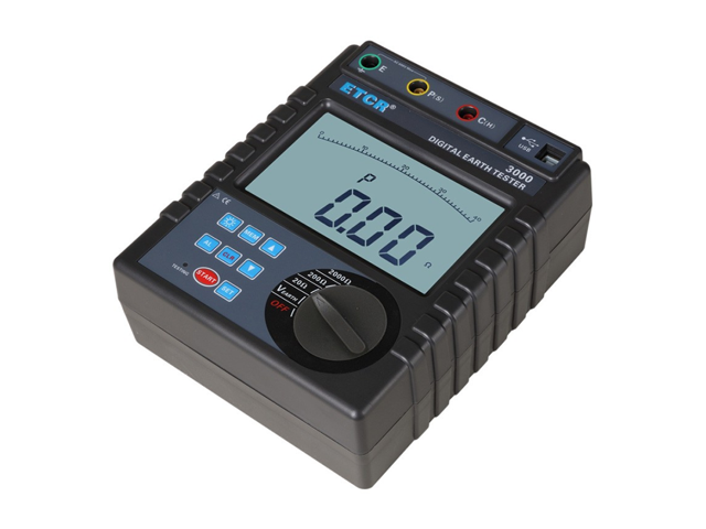 ETCR3000 Digital Earth Resistance Tester 0.01-2000Ohm Ground Resistivity Tester